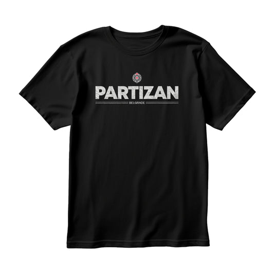 Partizan majica sa imenom kluba, crna