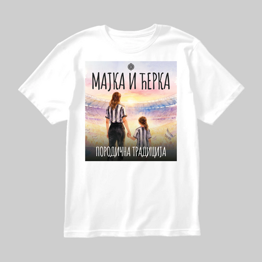 Partizan majica Majka i ćerka, bela