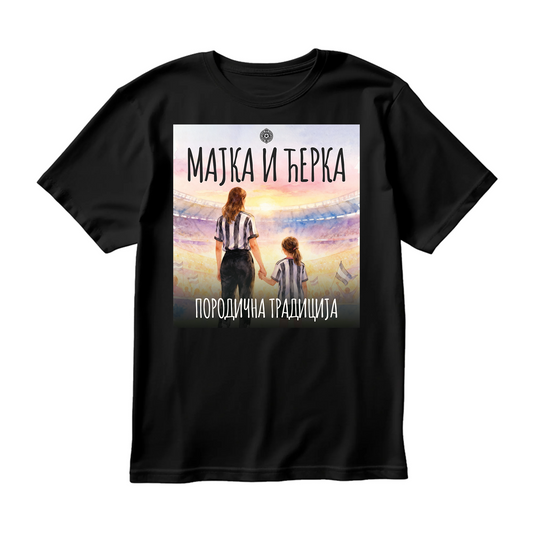 Partizan majica Majka i ćerka, crna