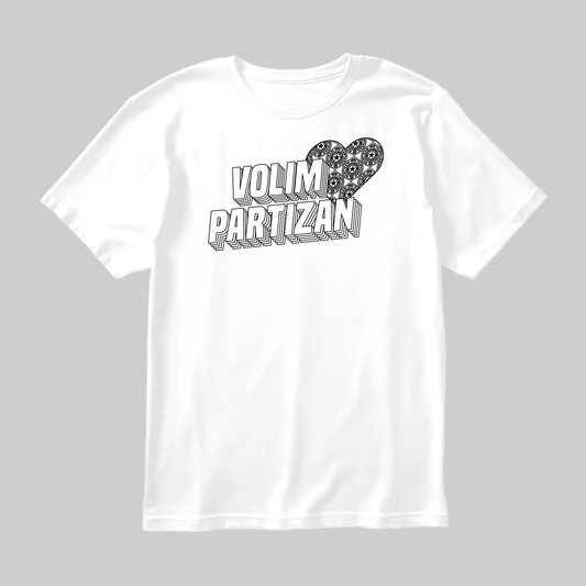 Partizan majica Volim Partizan, bela